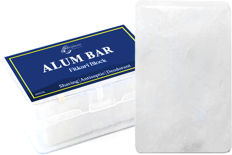 Brijbooti Pure Alum Stone Bar |Fitkari for Face, After Shave, Skin Tightening, Razor Burns(200 g)