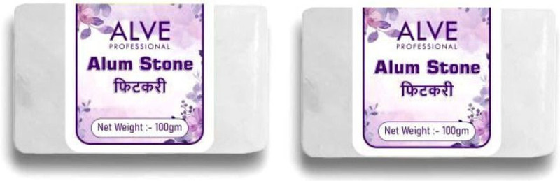 ALVE PROFESSIONAL Alum Stone Bar|Natural Fitkari Stone for Skin Tightening&Water Purification set2(100 g)