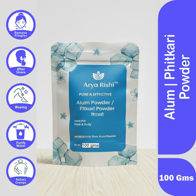 Arya Rishi Organic Fitkari Powder for Face, Skin, Shaving, Teeth And Water Purification(100 g)