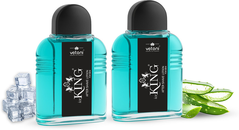 VETONI Ice King No.1 After Shave Lotion BlueCoolingFormulafor Smooth Skin 100ml Pack-2(200 ml)