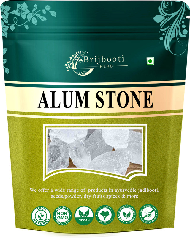 Brijbooti Natural Alum Stone White Crystal Fitkari for Skin, Men, Women, Shaving, Phitkari(350 g)