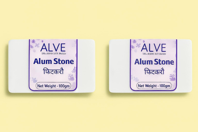 ALVE PROFESSIONAL Alum Stone Fitkari for Face Shaving Odor Control 100g Bars(100 g)