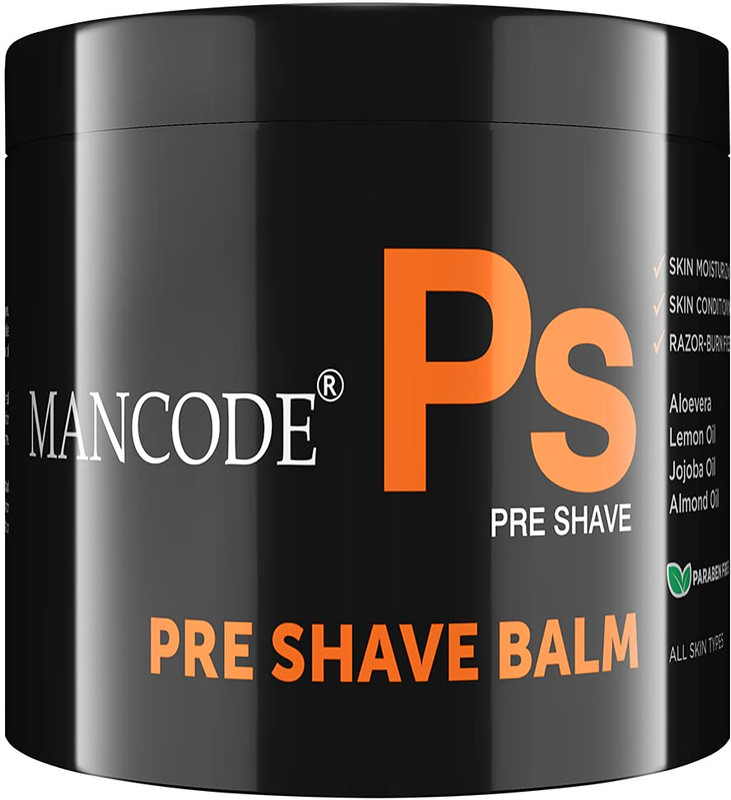 MANCODE Pre-Shave Balm,100gm, Its Helps In Skin Moisturizing, Skin Conditioning, and Razor-Burn Free Shave, Formulated with Unique Blend of Botanical Ingrediants & Essential Oils. Moisturizes & Conditions the Skin. Sulphate Free, Paraben Free(100 g)