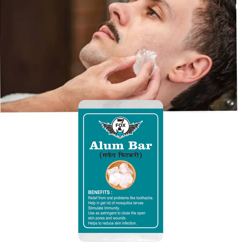 Homeda Alum Stone Bar, Fitkari Stone for Face, Phitkari Stone Fitkiri Shaving Alum Bar(100 g)