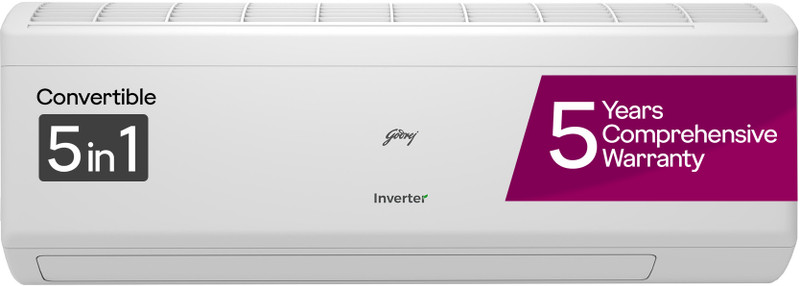 Godrej 5-In-1 Convertible Cooling 2 Ton 3 Star Split Inverter With Heavy Duty Cooling at Extreme Temperature AC - White(EI 24IINV3R32 WWR, Copper Condenser)