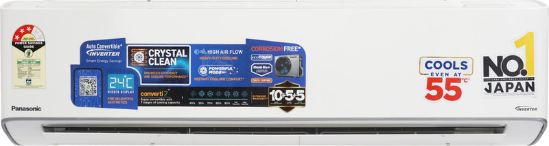 Panasonic 2025 Model 1.5 Ton 3 Star Split Inverter AC(CS-RU18BKY-1/CU-RU18BKY-1, White, Grey)
