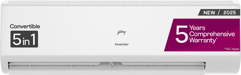 Godrej 2025 Model 1.5 Ton 5 Star Split Inverter Heavy Duty Cooling At Extreme Temperature AC(AC 1.5T EI 18II5T WZS, White)