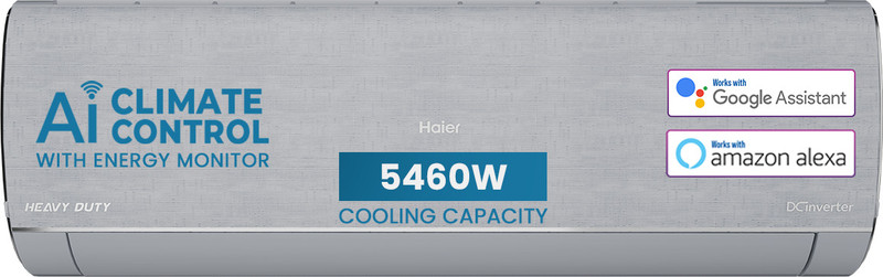 Haier Gravity Series 2025 Model 1.6 Ton 5 Star Split Inverter with Wi-fi AC(HSU19G-MZAIS5BN-INV/HS19G-MZAIS5BN-INV/HU19-5BN-INV, Grey, White)