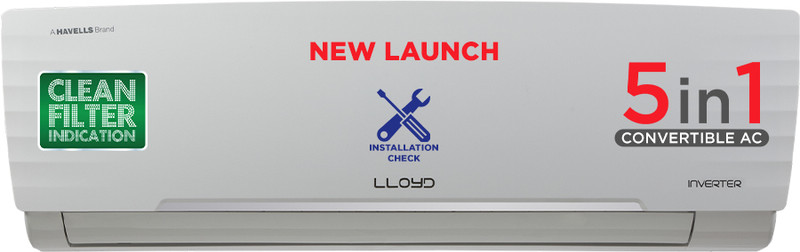 Lloyd 2025 Model 1.5 Ton 5 Star Split Inverter AC(GLS18I5KWGGW, White)