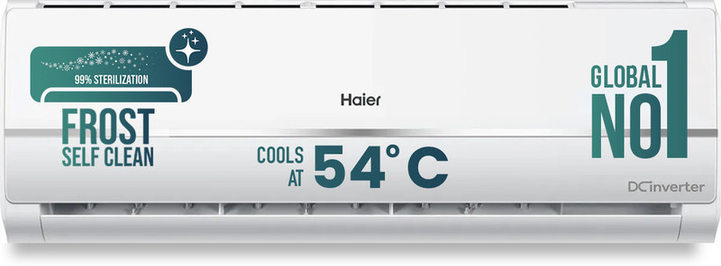 Haier 2025 Model 1 Ton 3 Star Split Dual Inverter Intelli-Convertible 7 in 1 ConvertibleHD Filter, Frost Self Clean, Upto 20 M air Flow, Hyper PCB AC(HU11-3BN-INV//HS11V-TMS3BN-INV, White)