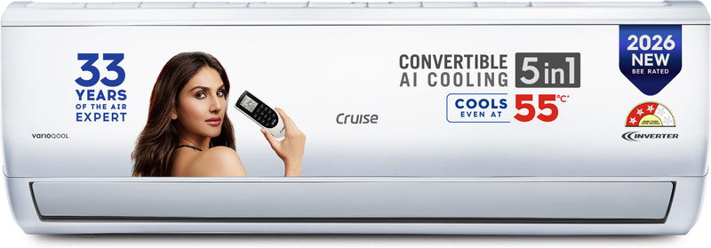 CRUISE 2026 Model 1 Ton 3 Star Split Inverter 5-in-1 Convertible, PM2.5 Filtration AC(CWCVBM-VQ3D123, White)