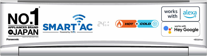 Panasonic Convertible 7-in-1 with Additional AI Mode Hot & Cold 2023 Model 1.5 Ton 3 Star Split Inverter with 2 Way Swing, PM 0.1 Air Purification Filter AC with Wi-fi Connect - White(CS/CU-KZ18ZKYF, Copper Condenser)
