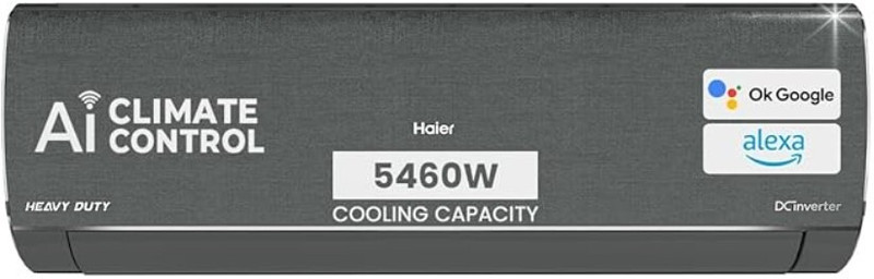 Haier 2025 Model 1.6 Ton 5 Star Split Inverter with Wi-fi AC(HSU19G-MZAIP5BN-INV, Grey, White)