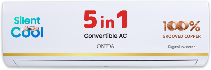 ONIDA 2025 Model 1.5 Ton 3 Star Split Inverter 5-in-1 Convertible Cooling with Deep Cleaning AC(IR183PRSG, White)