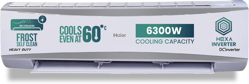 Haier 2025 Model 2 Ton 3 Star Split Inverter Intelli-Convertible 7 in 1 Convertible HD Filter, Frost Self Clean, Upto 20 M air Flow, Hyper PCB AC(HSU24HD-ANW3BN-INV(HS24HD-ANW3BN-INV / HU24HD-ANW3BN-INV), White)