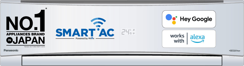 Panasonic Convertible 7-in-1 with Additional AI Mode Cooling 2023 Model 1 Ton 3 Star Split Inverter with 2 Way Swing, PM 0.1 Air Purification Filter AC with Wi-fi Connect - White(CS/CU-SU12YKYWA, Copper Condenser)