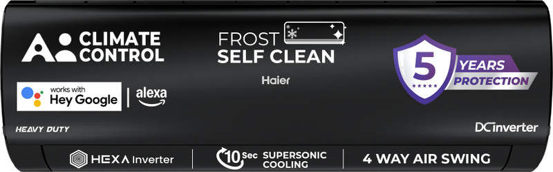 Haier Kinouchi Limited Edition 2025 Model 1.5 Ton 5 Star Split Inverter with Wi-fi AC(HS19K-PZAIB5BN-INV/HU19-5BN-INV/HSU19K-PZAIB5BN-INV, Black, White)
