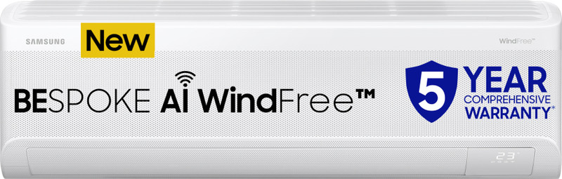 SAMSUNG 2025 Model Windfree Technology,Bespoke AI, 5 Step Convertible 1.5 Ton 5 Star Split Inverter with Powerful cooling & Energy saving, 120% expandable AC with Wi-fi Connect - White(AR60F19D1ZW/AR60F19D1ZWNNA/AR60F19D1ZWXNA, Copper Condenser)