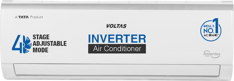 Voltas 2024 Model 1 Ton 3 Star Split Inverter AC - White(123V Vectra Elite-1(4503714), Copper Condenser)
