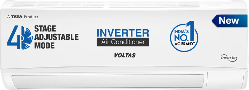 Voltas 2024 Model 1 Ton 3 Star Split Inverter AC - White(123V CAX(4503691), Copper Condenser)