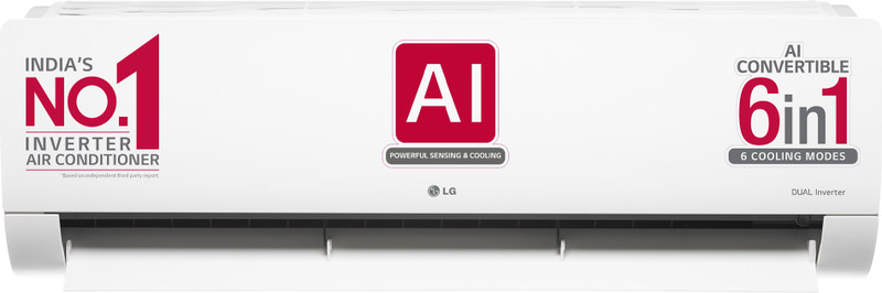 LG 2023 Model 1.5 Ton 5 Star Split Inverter AI Convertible 6-in-1 Cooling , HD Filter with Anti-Virus Protection AC(RS-Q19ENZE, White)