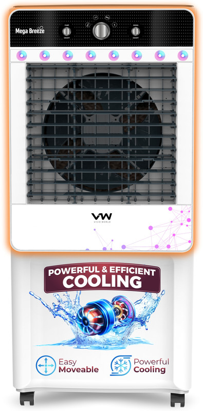 VW 100 L Desert Air Cooler With Ambient Lights and 3 side Honeycomb(White, MegaBreeze 100)