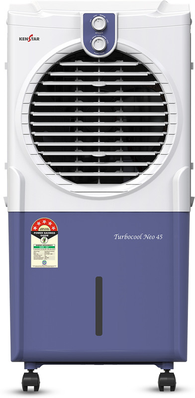 Kenstar 45 L Room/Personal Air Cooler Honeycomb Pads, Anti-Bacterial Protection, Inverter Compatible, 5 Star BEE Rating(White & Blue, TURBOCOOL NEO HC 45)