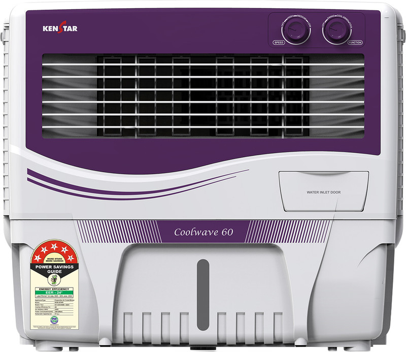 Kenstar 60 L Window Air Cooler Anti-Bacterial Protection, Inverter Compatible, Collapsible Louver, 5 Star BEE Rating(PURPLE & WHITE, COOLWAVE 60)