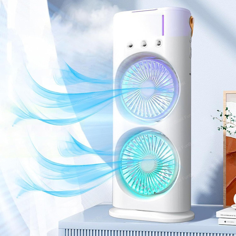Sai Kirpa Accessories 600 ml Room/Personal Air Cooler(White, Double Head Spray Cooling Fan, Portable Mini Air Coole)