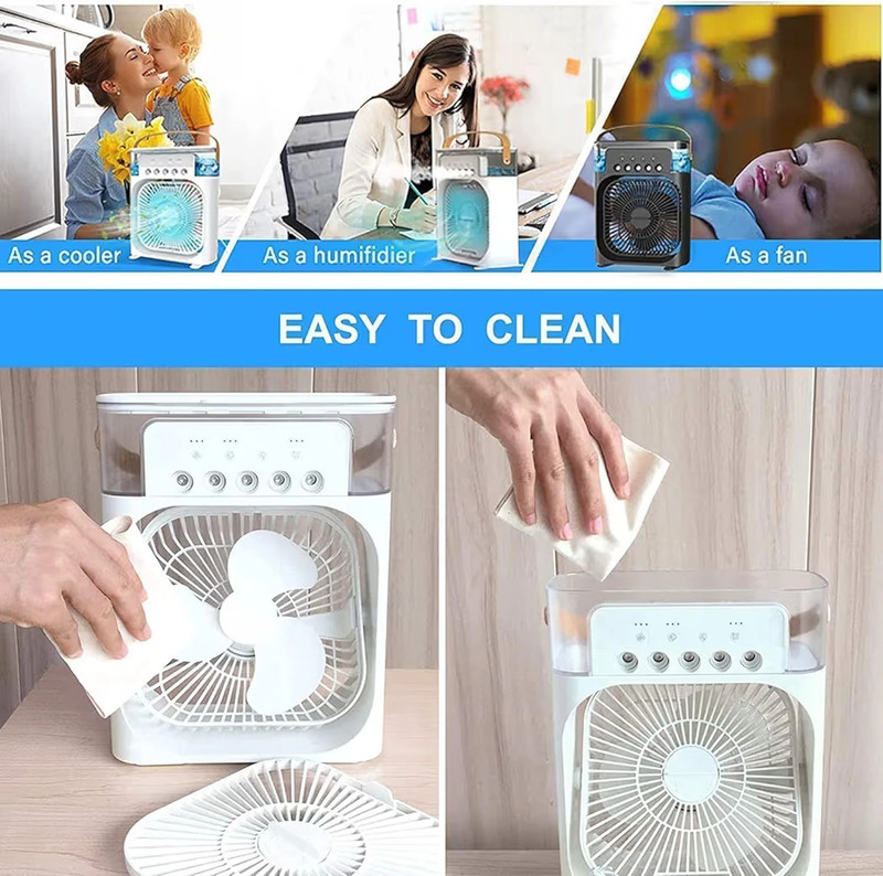KOVAH 3.99 L Room/Personal Air Cooler(Multicolor, Portable Air Cooler Fan with 600ml Water Tank, 5 Spray Mist Modes)