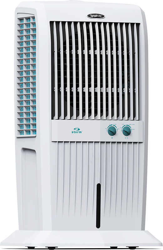 Symphony 27 L Room/Personal Air Cooler with 3 side Honeycomb Cooling Pad CFD Technology Inverter Compatible(White, Ice cube 27)