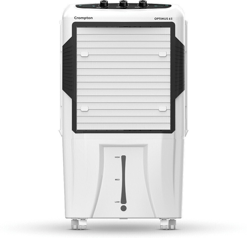 Crompton 65 L Desert Air Cooler with Motor Overload Protection,Collapsible Louvers(White, Black, ACGC-OPTIMUS65)