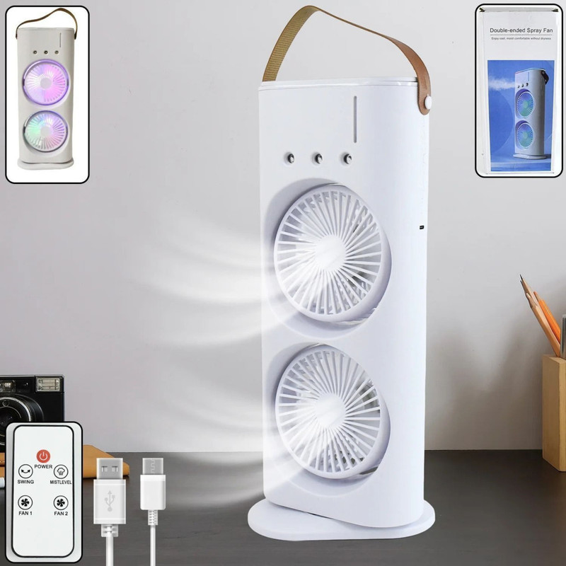 KIMBERLY Mini Cooler Fan Portable Mini AC Home 4L UTK-4L-DC-MINI-01 USB Air Cooler, Rechargeable Fan, USB Fan, USB Humidifier(White)