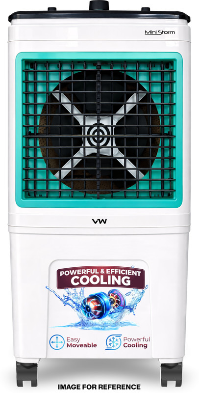 VW 50 L Room/Personal Air Cooler With Bacteria Free Cooling Pad Technology(White, MiniStorm 50)