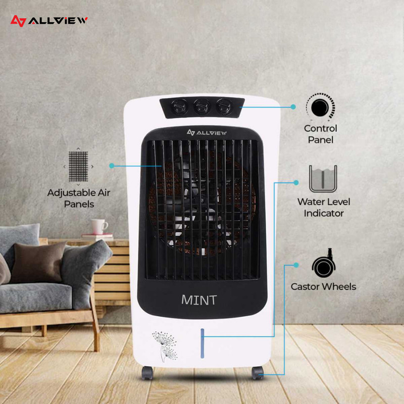 ALLVIEW 75 L Desert Air Cooler(White & Black, MINT 75L With Honeycomb Cooling & Auto Swing Technology)