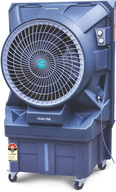 TOMASHI 90 L Window Air Cooler(Black, THAR 150 2024 Air Cooler|90L Water Tank|38mm Heat Sink Motor|22 inch Air Circle)