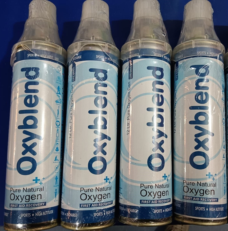 OXYBLEND Portable Oxygen Cylinder- 24 Liter In Pack with 250 Puff in Each Can Portable Oxygen Can