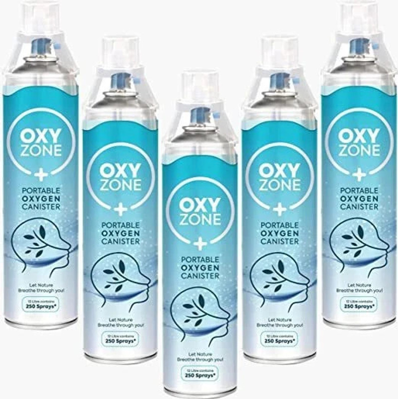 Oxyzone Natural Oxygen Portable Cylinder (3 x 12 L) (3x 250 puffs) Portable Oxygen Can