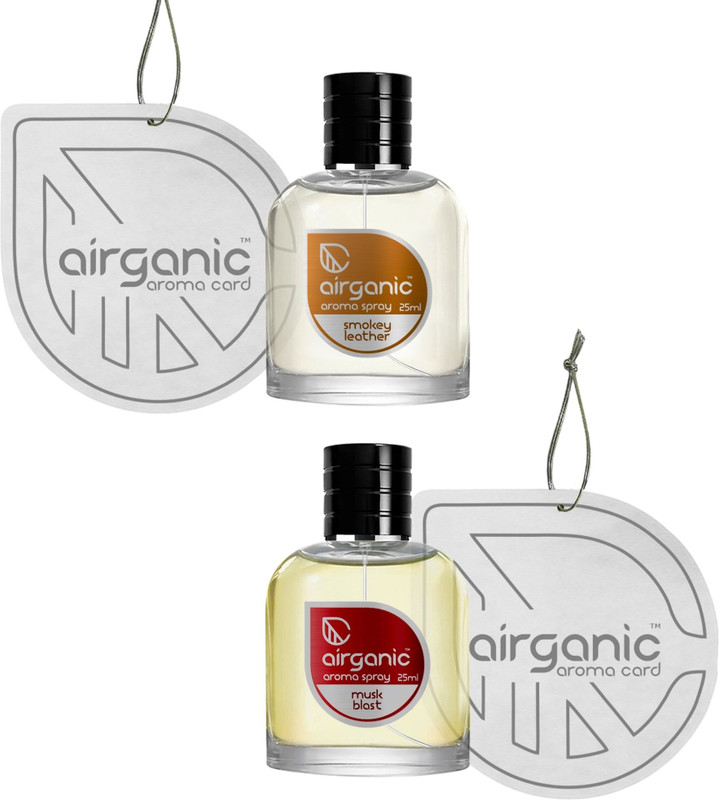 Airganic Aroma Fine Spray Combo - Smokey Leather & Musk Blast Fine Spray Car Freshener Spray Aroma Fine Spray Combo - Smokey Leather & Musk Blast Fine Spray(2 x 1 Units)