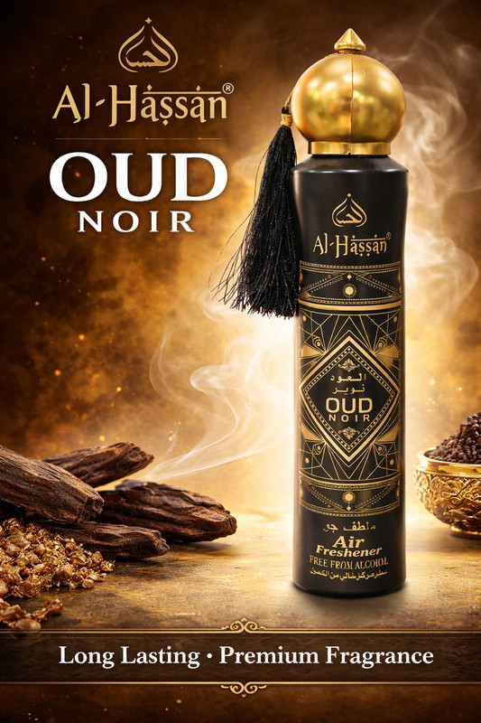 Al-hassan OUD NOIR Spray Oud Noir Air Freshener – Premium Long Lasting Oud Fragrance(200 ml)