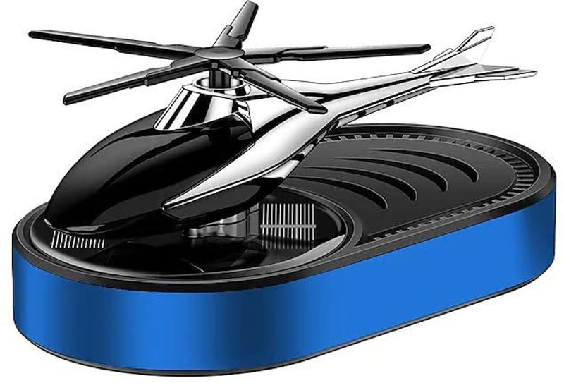 Auto Emporium Hub Solar Power Dashboard Helicopter style Decoration With Perfume (Blue) Car Aroma Aromatherapy Diffuser Airplane Air Freshener Perfume Air Purifier(Pack of 1)
