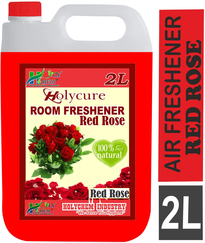 Holycure RED ROSE PETALS Car Freshener Refill RED ROSE Air Freshener water base nature friendly(2000 ml)