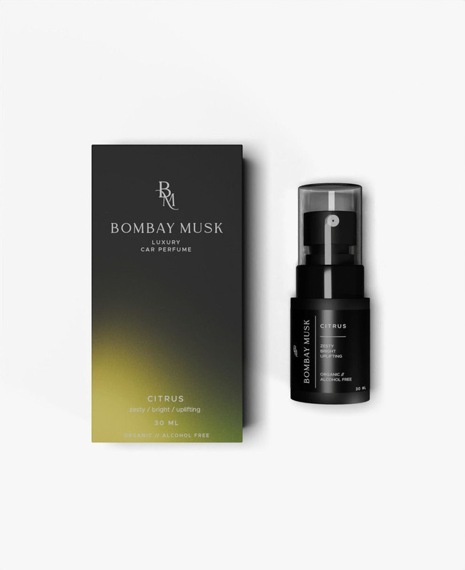 Bombay Musk Citrus Spray Citrus Luxury Car Perfume | Long Lasting Car Fragrance & Car Freshener | Alcohol Free & Plant Based | 60+ Days | 200+ Sprays | Perfume for Car(30 ml)