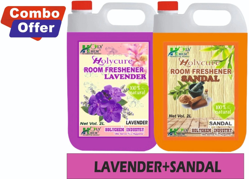 Holycure LAVENDER, SANDAL Car Freshener Refill Air Room Freshener Refill 2ltr Combo with Different Fragrance (lavender+sandal)(2 x 2000 ml)