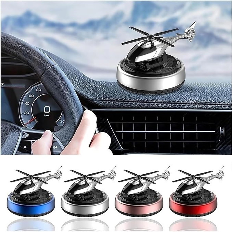 partizano Auto Helicopter Shape Fresheners Solar Energy Rotating Air Freshener Car perfume Diffuser xys(5 ml)