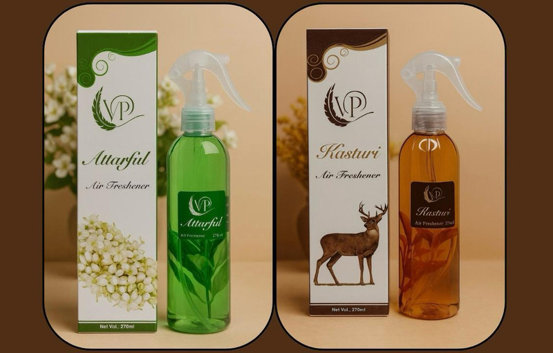VP ATTARFUL, KASTURI Car Freshener Spray ROOM FRESHENER COMBO ATTARFUL AND KASTURI(2 x 135 ml)