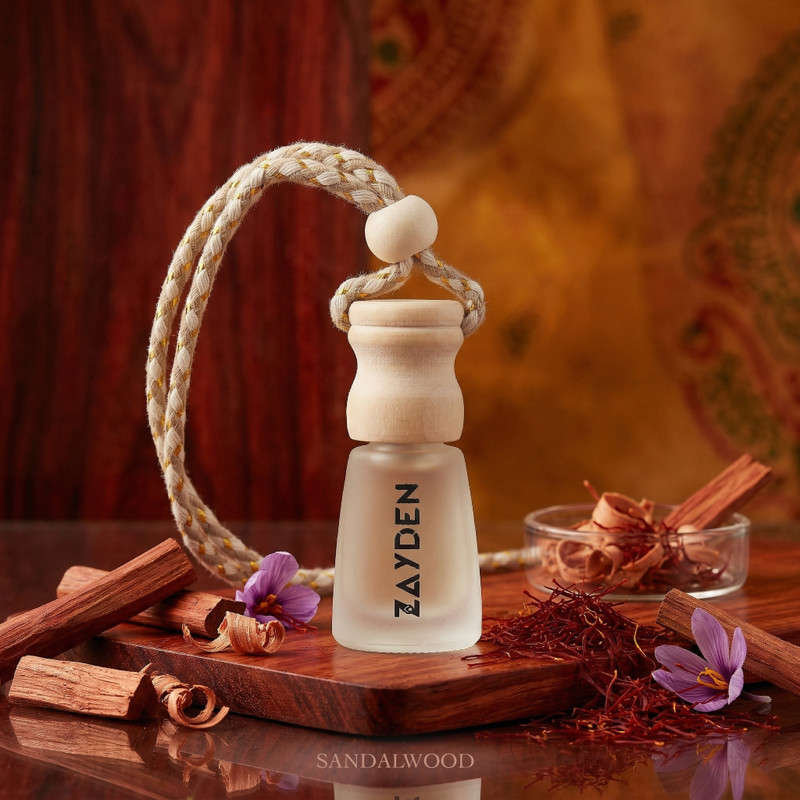 Zayden Sandalwood Diffuser Car Freshener Hanging Perfumes Long Lasting Fragrance-1(6 ml)