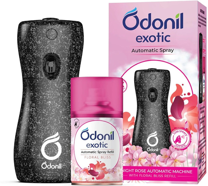 Odonil Floral Bliss Automatic Spray Exotic Automatic Spray - 225ml |Machine + Refill |Floral Bliss |2x Long Lasting(225 ml)