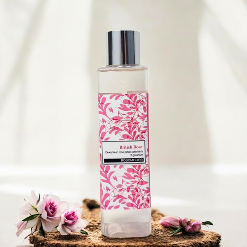 ROSeMOORe British Rose Fragrance for Home Room Office - 200ml Refill Aroma Reed Diffuser Refill Oil of British Rose Fragrance for Home Room Office & Washrooms- 200ml(1 Units)