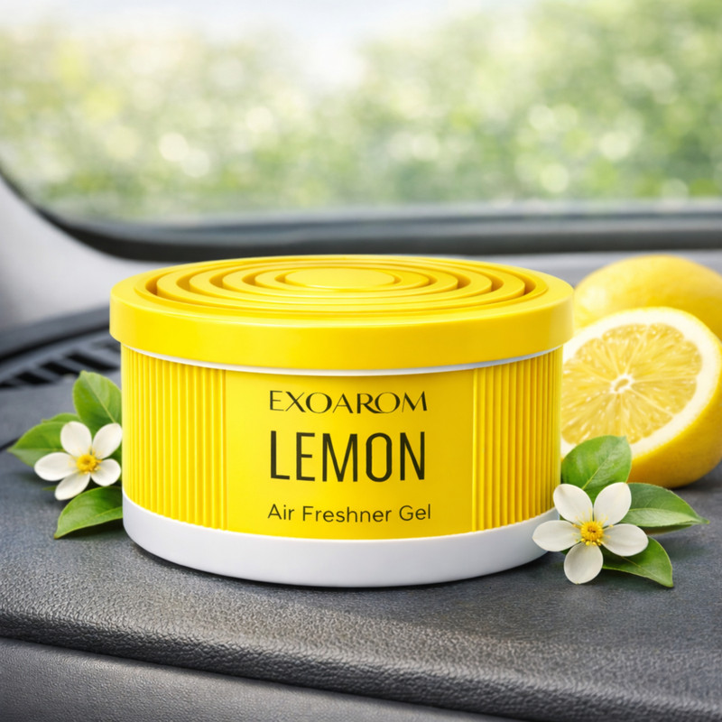 EXOAROM LEMON Car Freshener Diffuser Gel Car Air Freshner Perfume Lemon for Dashboard – Long Lasting Citrus Freshness(80 g)